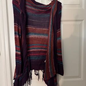 Billabong Women's Striped Sweater in Purple and Teal
